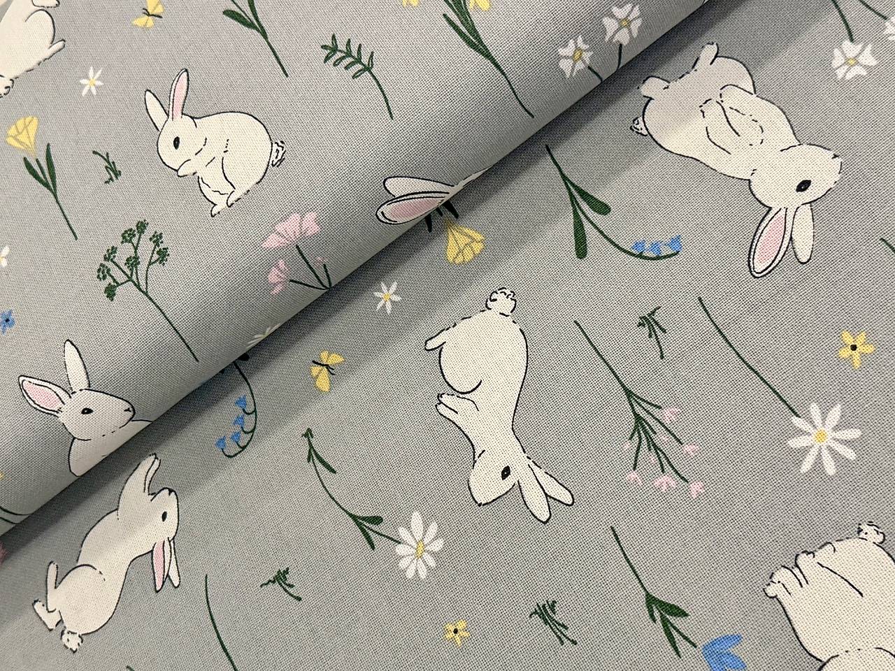 BAVLNA DEKOR /VEĽKA NOC/ZAJAČIKY NA LÚKE