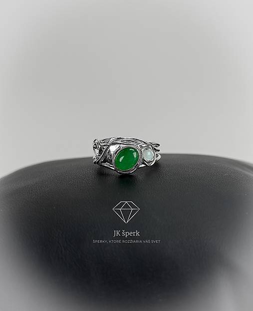 Strieborný 925/1000 prsteň s avanturínom a opálom