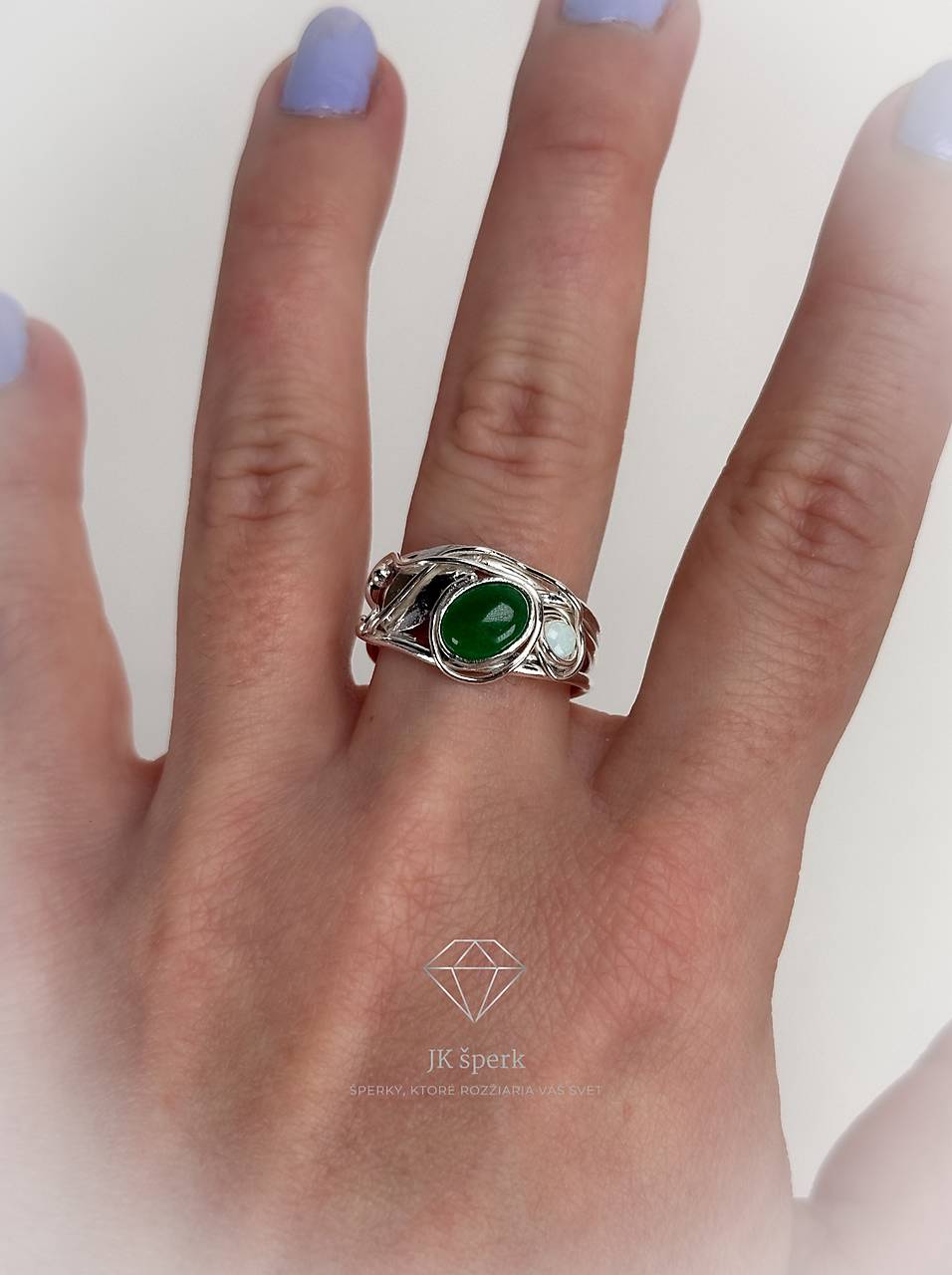 Strieborný 925/1000 prsteň s avanturínom a opálom