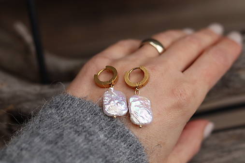 Náušnice s Keshi perlou