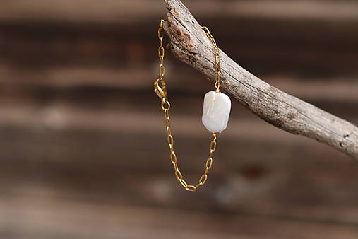 Retiazkový náramok s Keshi perlou