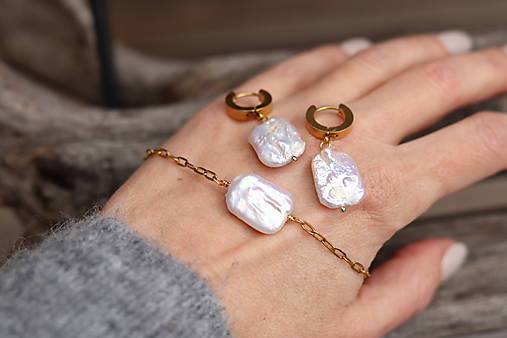 Retiazkový náramok s Keshi perlou