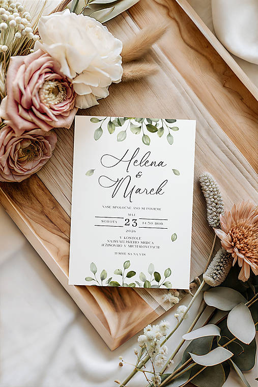 Papiernictvo - Svadobné oznámenie Floral 09 - 18156790_