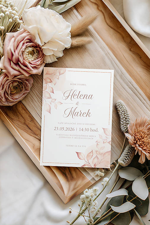 Papiernictvo - Svadobné oznámenie Floral 10 - 18156936_