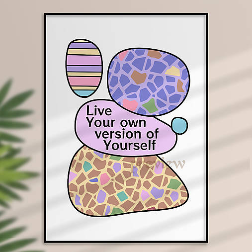 Grafika - Plagát Live your own version of Yourself zvieracie vzory - 18154741_