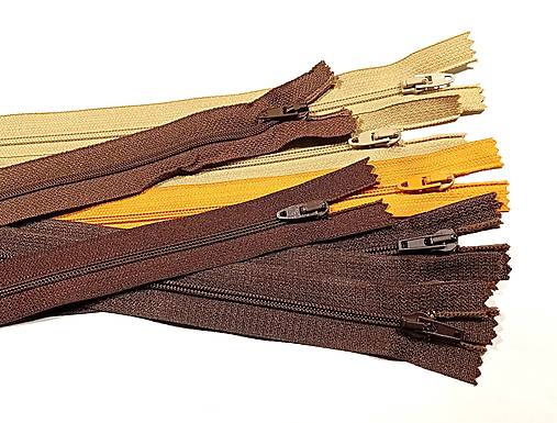 Galantéria - zips 30cm hnedý mix - 18155533_