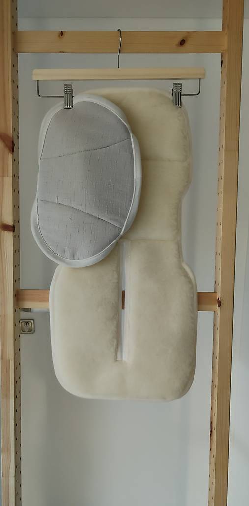 Detský textil - VLNIENKA Podložka do autosedačky  Joie Steadi 100% Merino Top Super wash Natural Mušelin Bambus šedý - 18158226_