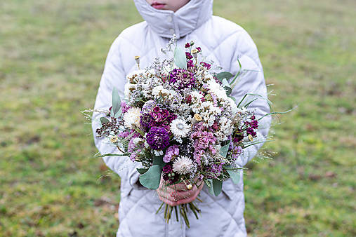 Dekorácie - Prírodná kytica - 18158323_