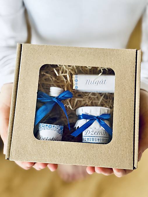 Darčeky pre svadobčanov - Darčeková krabička MODRANKA - 18158446_