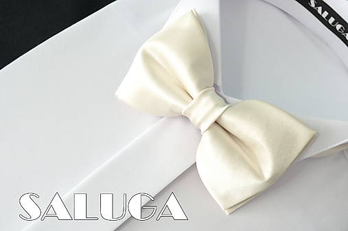 Pánske doplnky - Pánsky ivory motýlik - maslový - svadobný - 18158062_