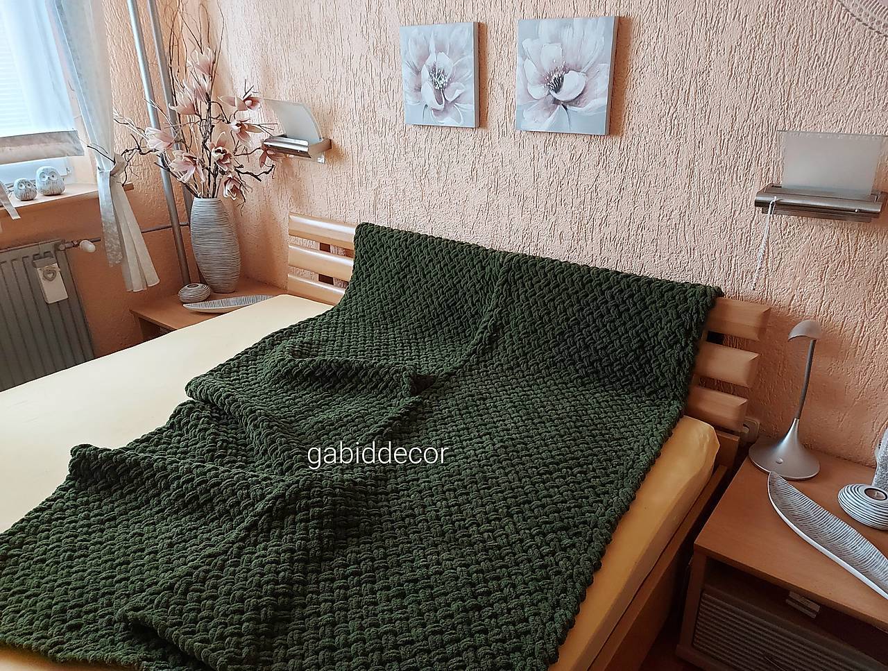 Deka/prehozy na sedaciu súpravu z vlny alize puffy  (Deka/prehoz na sedaciu súpravu, rozmery cca (70 x 150) cm)