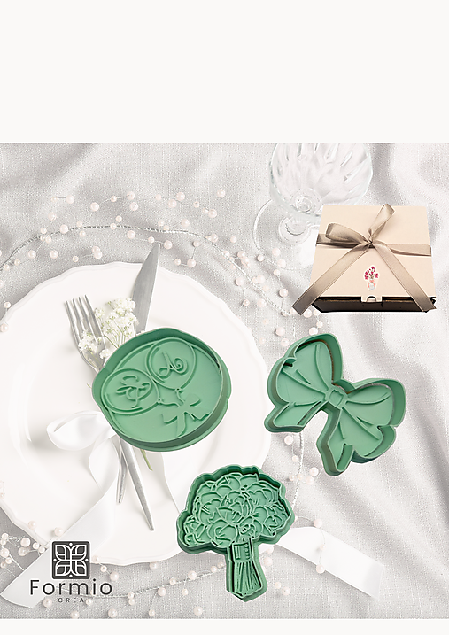 Príbory, varešky, pomôcky - Wedding Collection - vykrajovačky v sete - 18157337_