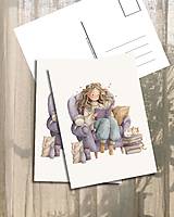 Papiernictvo - Pohľadnica "len ja, kniha a madžidžga" - 18158851_