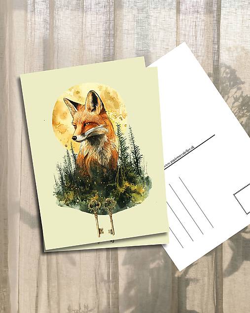 Papiernictvo - Pohľadnica "fox wood" - 18158550_