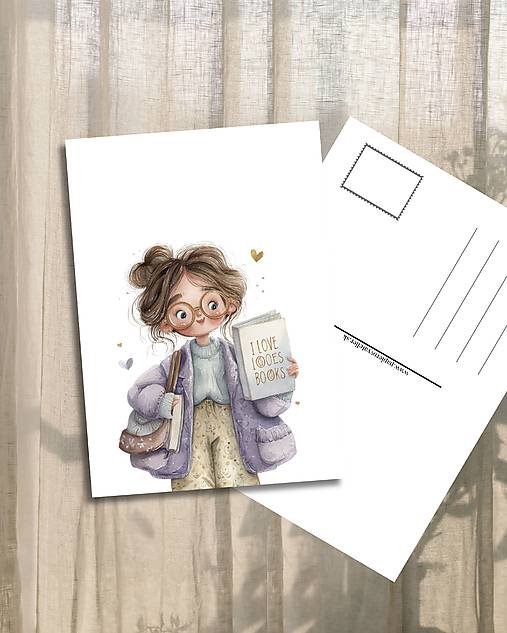 Papiernictvo - Pohľadnica "I love Books" - 18158842_