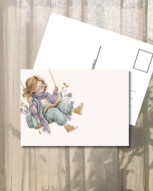 Papiernictvo - Pohľadnica "Knihomoľka Monika" - 18158853_