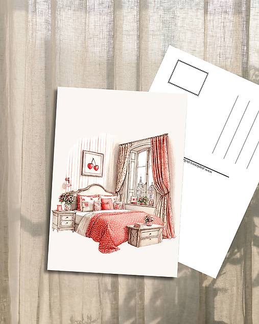 Papiernictvo - Pohľadnica "čerešňový apartmán" - 18158883_