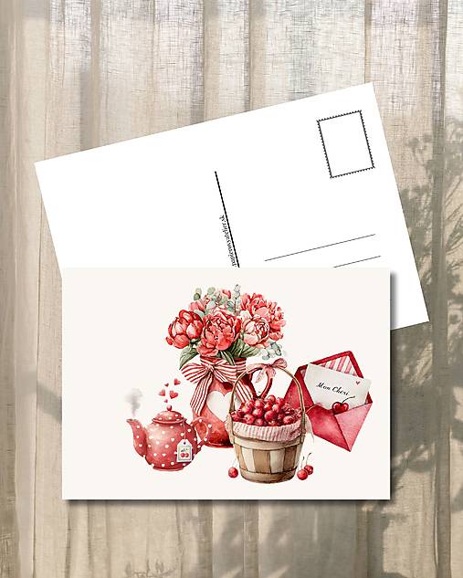 Papiernictvo - Pohľadnica "Mon Chéri" - 18158889_