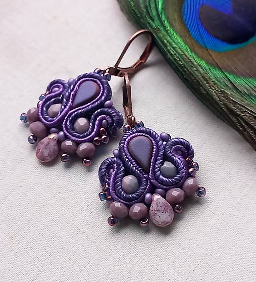 Náušnice - Lila - 18158202_