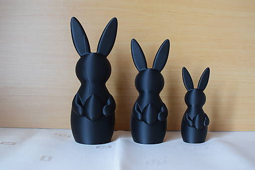 Dekorácie - 3D tlačená veľkonočná dekorácia – Sada zajacov s vajíčkom (PLA) - 18158272_