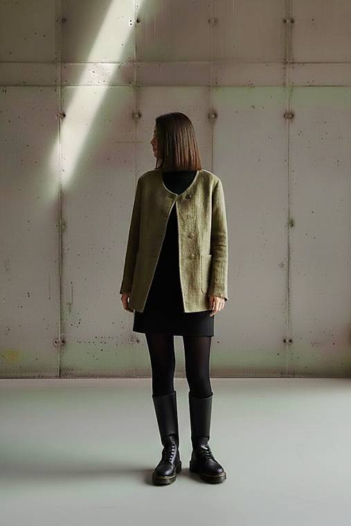 Saká - ⚠️40% ZĽAVA⚠️ Ľanové sako GREEN  - 18157414_