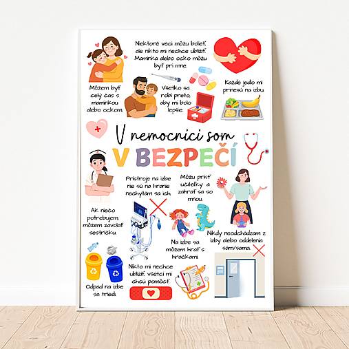 Grafika - Plagát pre deti V nemocnici som v bezpečí PDF - 18157246_