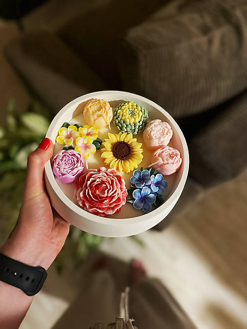 Sviečky - Sviečka - rôzne kvety - 18157332_