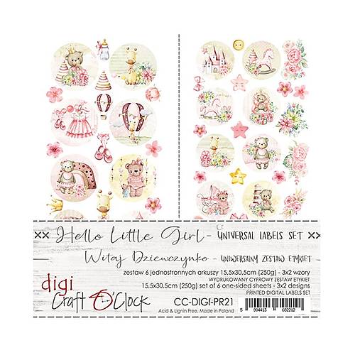 Papier - Scrapbook papier doplnkový Hello Little Girl - 18161739_