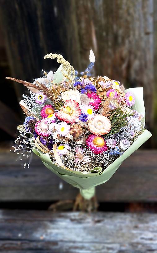 Dekorácie - Kytica zo sušených kvetov - 18160307_