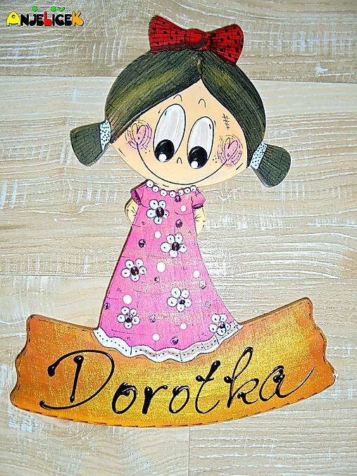 Tabuľky - Menovka na dvere - dievča - 18161595_