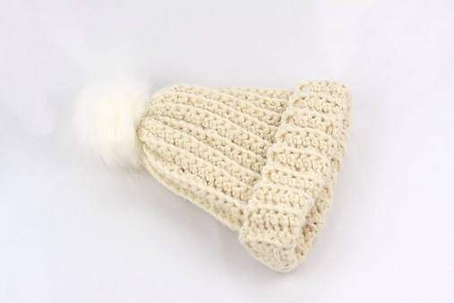 Čiapky, čelenky, klobúky - Smotanová čiapka dámska ALPACA/ BAVLNA/MERINO - 18160641_