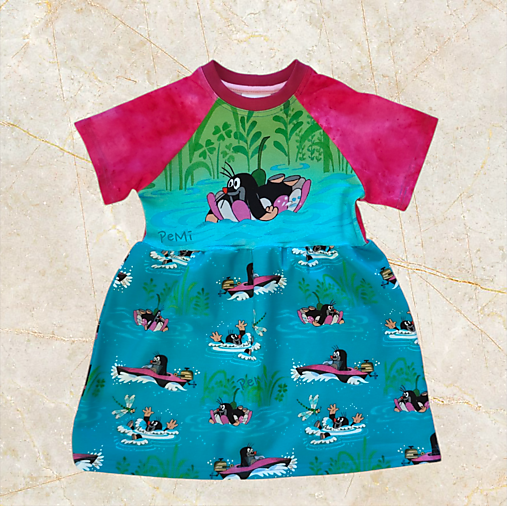 Detské oblečenie - Šaty Krtko na vode - 18159616_