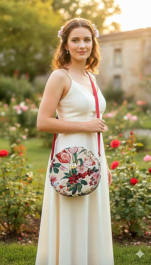 Kabelky - Romantická kabelka OLÍVIA s nádhernými kvetmi - 18159790_