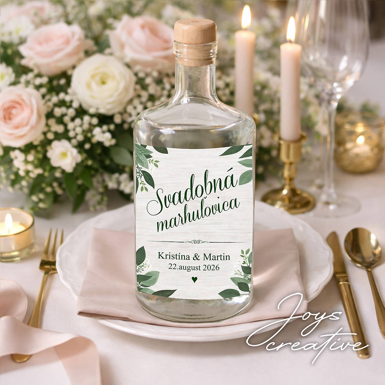 Samolepiace svadobné etikety Rastlinky B27