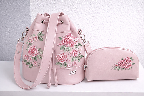 Batohy - Kabelobatoh a kozmetická taštička ružová  - 18161675_