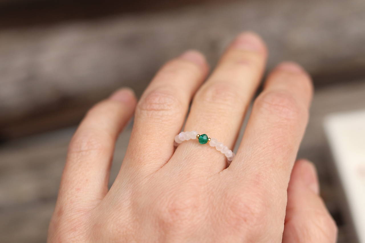 Prsteň mesačný kameň, jadeit