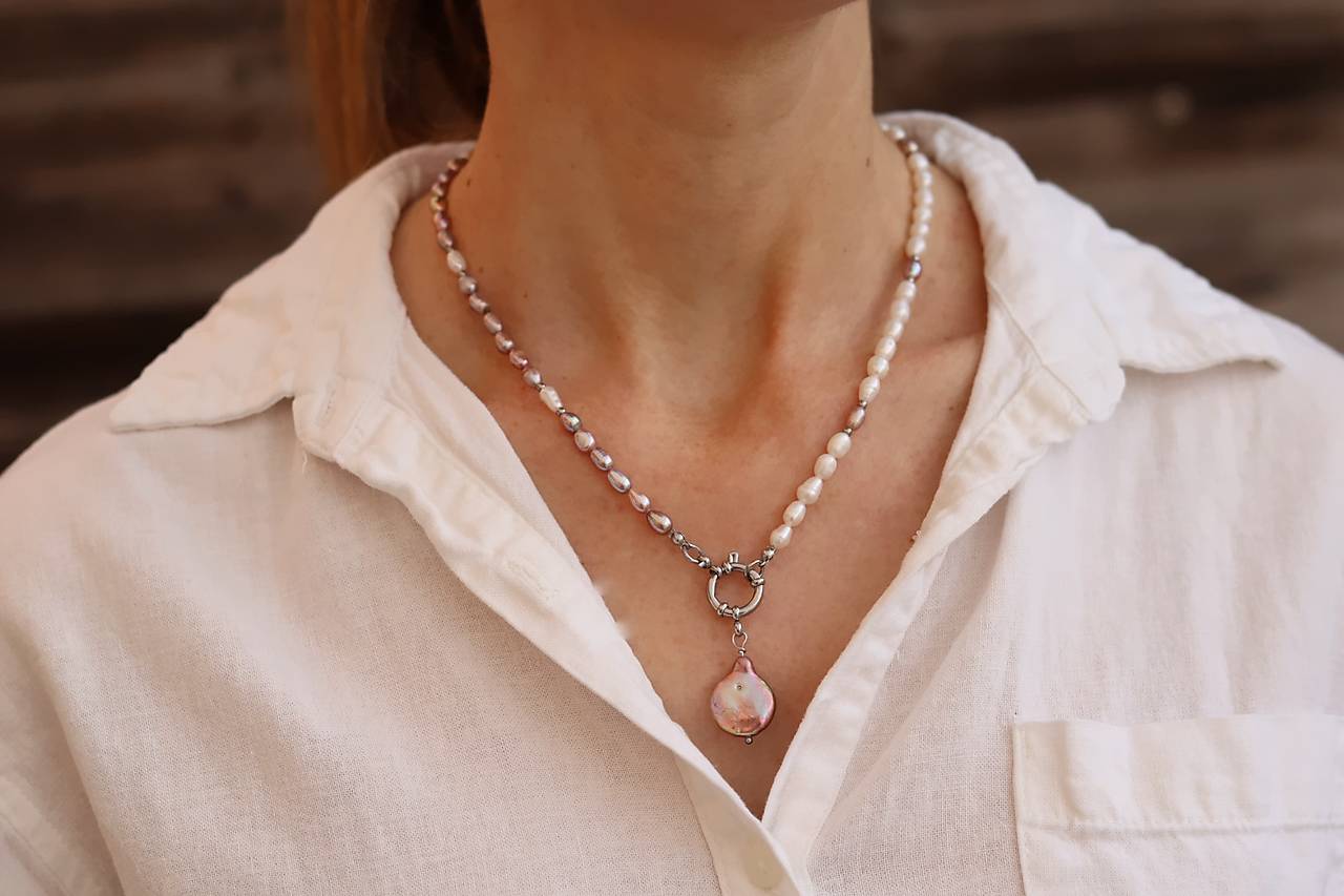 Perlový náhrdelník s barokovou perlou