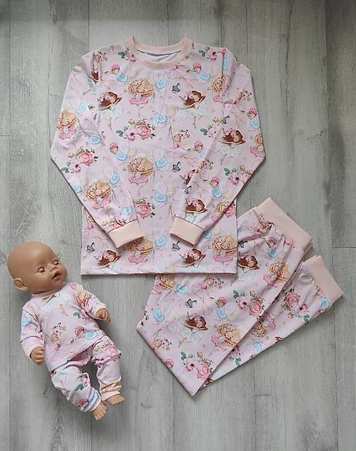 Nočná bielizeň - Pyžamo pre dievča a bábiku - Baletky - 18161527_