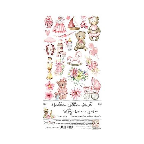 Papier - Scrapbook papier Extra set Hello Little Girl - 18162308_