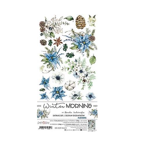Papier - Scrapbook papier dodatkový Winter Morning Flowers - 18162387_