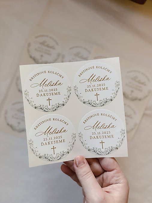 Úložné priestory & Organizácia - Nálepka na prvé sväté prijímanie gypsomilka - 18163075_