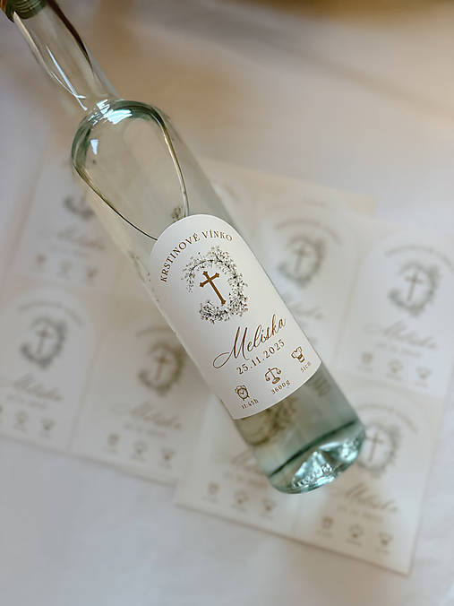 Úložné priestory & Organizácia - Etiketa na krst bábätko gypsomilka - 18163078_