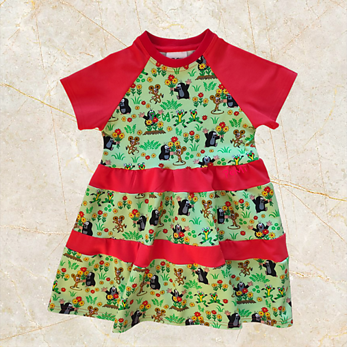 Detské oblečenie - Šaty Krtko na lúke - 18163119_