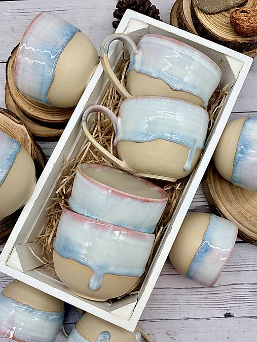 Soft Blush Sky - pohárik espresso (100ml, bez uška)