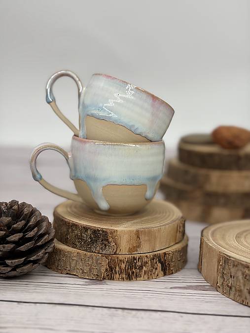 Soft Blush Sky - šálka espresso (100ml, s uškom)