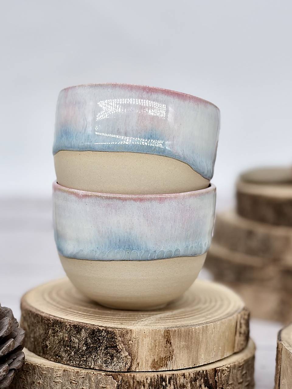 Soft Blush Sky - pohárik espresso (100ml, bez uška)