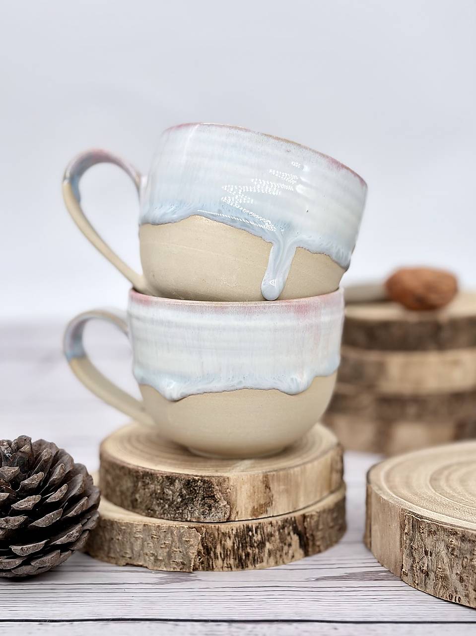 Soft Blush Sky - šálka cappuccino (200ml, s uškom)