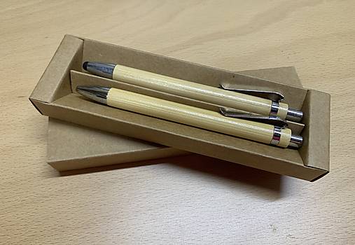 Darčekový set - bambusové pero + ceruzka