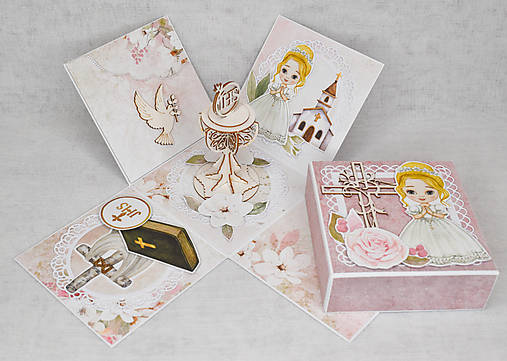 Úložné priestory & Organizácia - Darčeková krabička k 1. svätému prijímaniu/ birmovke pre dievča - 18163686_