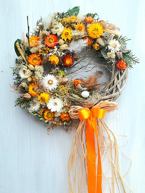 Dekorácie - Jarný prírodný veniec - 18165973_